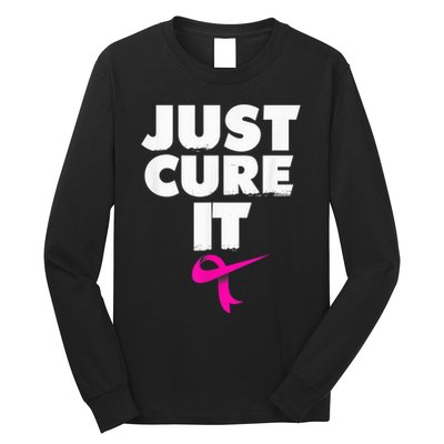 Just Cure iShirt Breast Cancer Awareness Shirt Long Sleeve Shirt