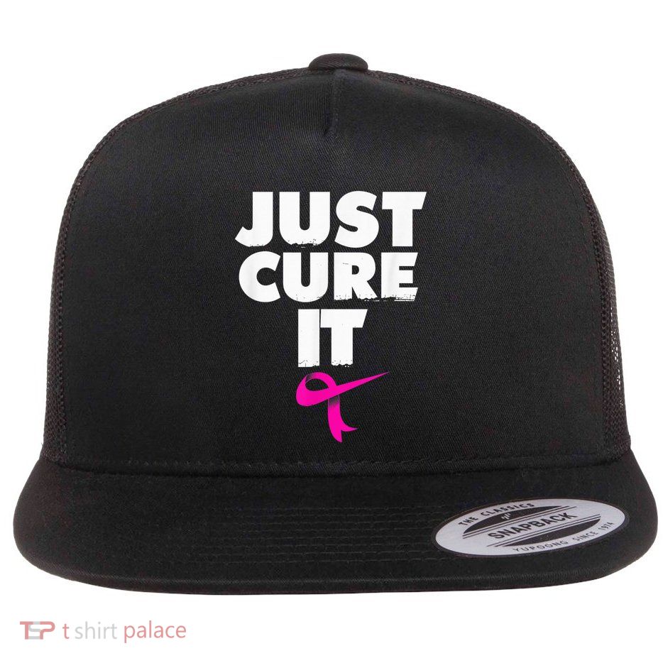 Just Cure iShirt Breast Cancer Awareness Shirt Flatbill Hat