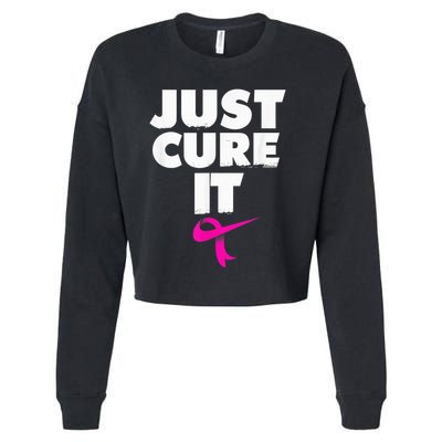 Just Cure iShirt Breast Cancer Awareness Shirt Cropped Pullover Crew