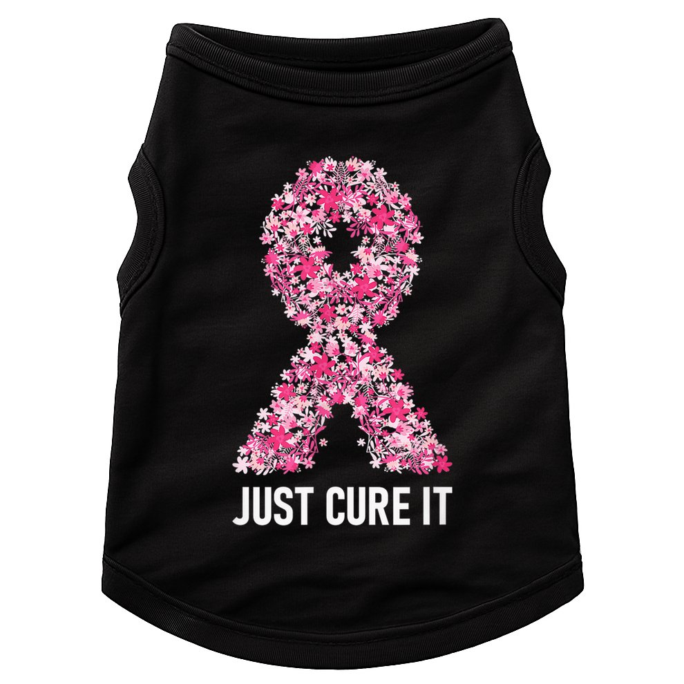 Just Cure It Pink Ribbon Breast Cancer Awareness Doggie Tank