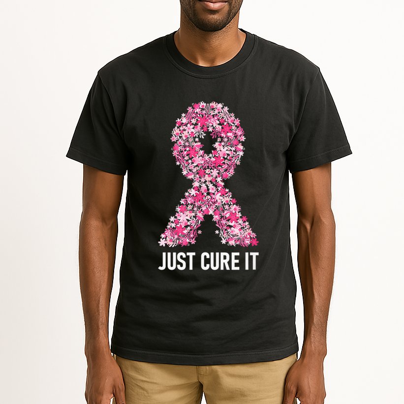 Just Cure It Pink Ribbon Breast Cancer Awareness Tall T-Shirt