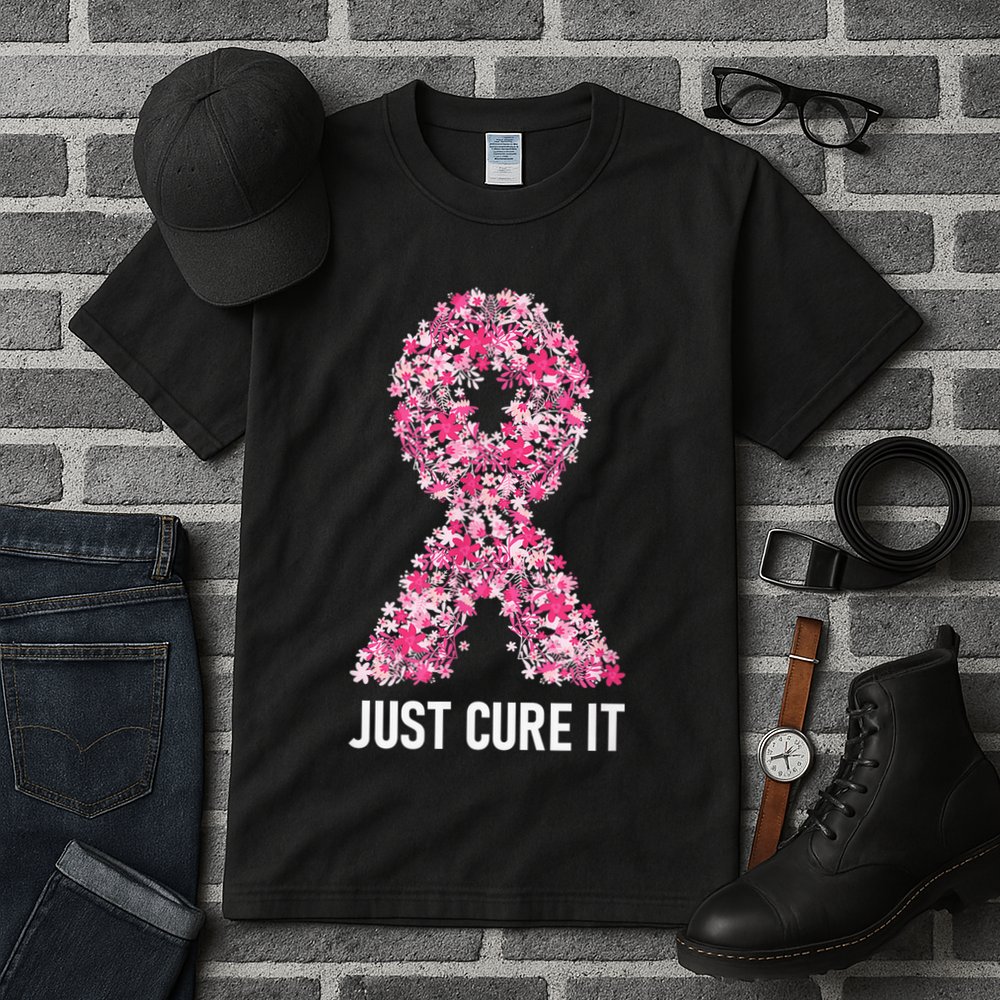 Just Cure It Pink Ribbon Breast Cancer Awareness Tall T-Shirt