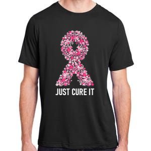 Just Cure It Pink Ribbon Breast Cancer Awareness Adult ChromaSoft Performance T-Shirt