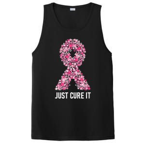 Just Cure It Pink Ribbon Breast Cancer Awareness PosiCharge Competitor Tank