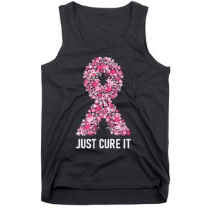 Just Cure It Pink Ribbon Breast Cancer Awareness Tank Top