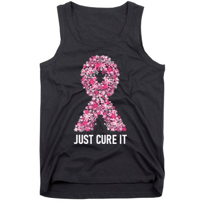 Just Cure It Pink Ribbon Breast Cancer Awareness Tank Top