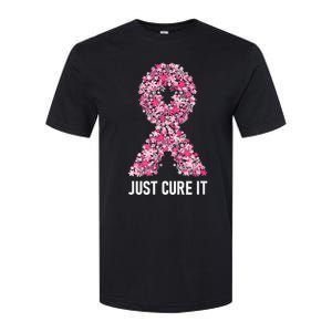 Just Cure It Pink Ribbon Breast Cancer Awareness Softstyle CVC T-Shirt