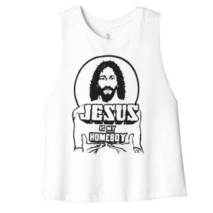 Jesus Christian Is My Homeboy Funny God Women's Racerback Cropped Tank