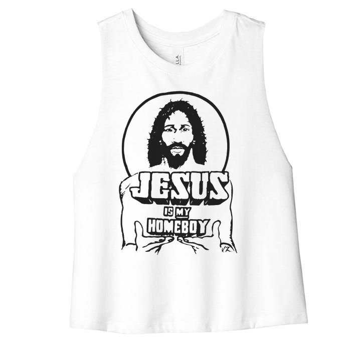 Jesus Christian Is My Homeboy Funny God Women's Racerback Cropped Tank