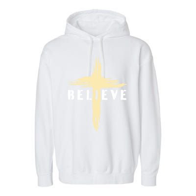 Jesus Christ I Believe Garment-Dyed Fleece Hoodie