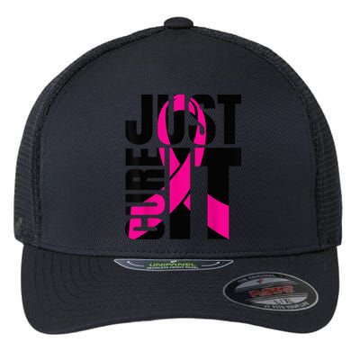 Just Cure It Breast Cancer Awareness Shirts Ribbon Shirt Flexfit Unipanel Trucker Cap