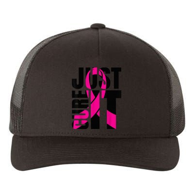 Just Cure It Breast Cancer Awareness Shirts Ribbon Shirt Yupoong Adult 5-Panel Trucker Hat