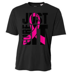 Just Cure It Breast Cancer Awareness Shirts Ribbon Shirt Cooling Performance Crew T-Shirt