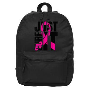 Just Cure It Breast Cancer Awareness Shirts Ribbon Shirt 16 in Basic Backpack