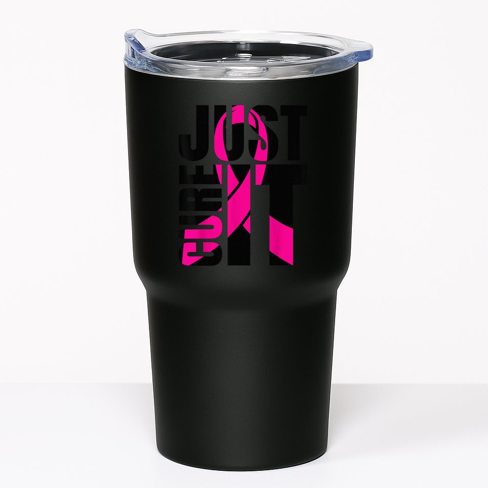 Just Cure It Breast Cancer Awareness Shirts Ribbon Shirt Tumbler