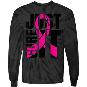 Just Cure It Breast Cancer Awareness Shirts Ribbon Shirt Tie-Dye Long Sleeve Shirt