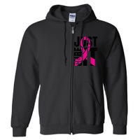 Just Cure It Breast Cancer Awareness Shirts Ribbon Shirt Full Zip Hoodie