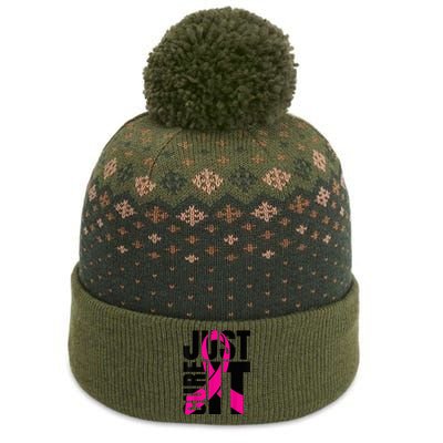 Just Cure It Breast Cancer Awareness Shirts Ribbon Shirt The Baniff Cuffed Pom Beanie