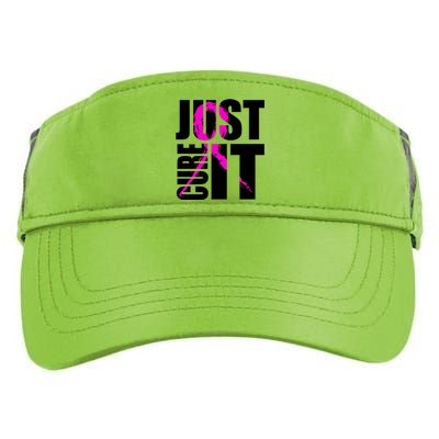 Just Cure It Breast Cancer Awareness Pink Ribbon Adult Drive Performance Visor