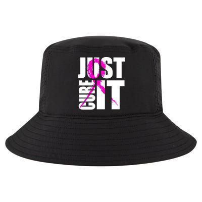Just Cure It Breast Cancer Awareness Pink Ribbon Cool Comfort Performance Bucket Hat