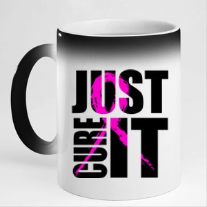 Just Cure It Breast Cancer Awareness Pink Ribbon 11oz Black Color Changing Mug