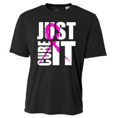 Just Cure It Breast Cancer Awareness Pink Ribbon Cooling Performance Crew T-Shirt