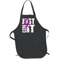 Just Cure It Breast Cancer Awareness Pink Ribbon Full-Length Apron With Pockets