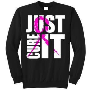 Just Cure It Breast Cancer Awareness Pink Ribbon Sweatshirt