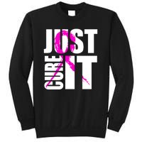 Just Cure It Breast Cancer Awareness Pink Ribbon Sweatshirt