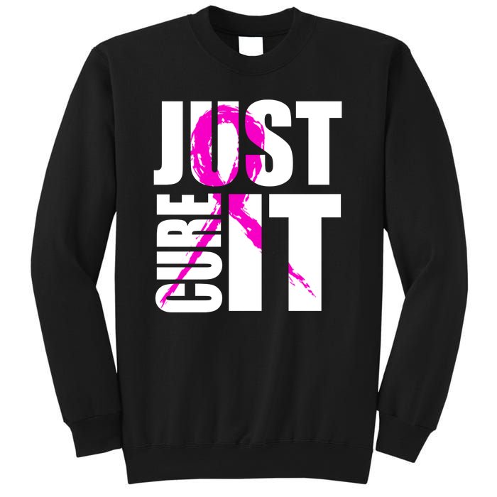 Just Cure It Breast Cancer Awareness Pink Ribbon Sweatshirt