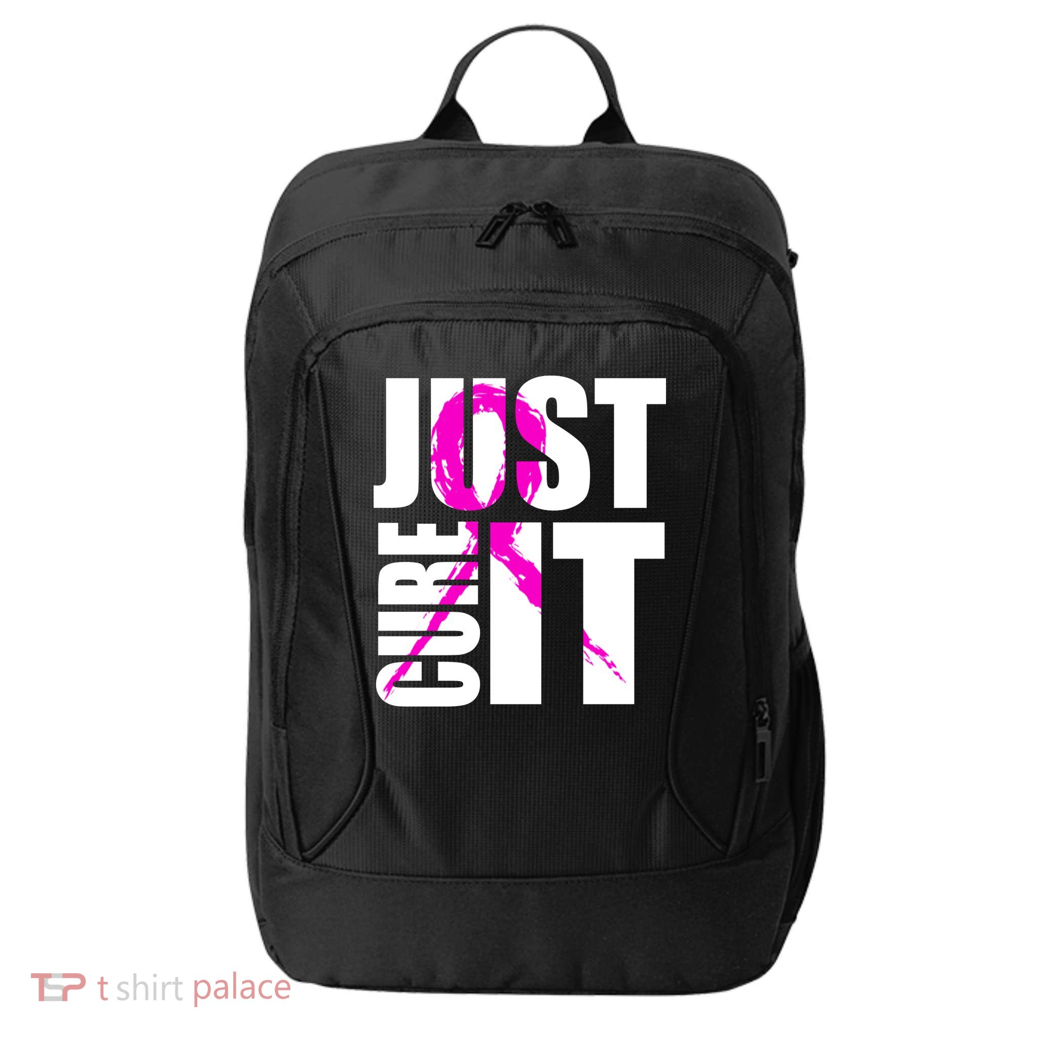 Just Cure It Breast Cancer Awareness Pink Ribbon City Backpack