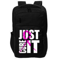 Just Cure It Breast Cancer Awareness Pink Ribbon Impact Tech Backpack