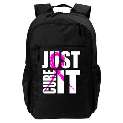 Just Cure It Breast Cancer Awareness Pink Ribbon Daily Commute Backpack