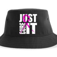 Just Cure It Breast Cancer Awareness Pink Ribbon Sustainable Bucket Hat