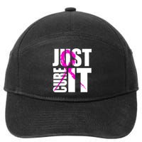 Just Cure It Breast Cancer Awareness Pink Ribbon 7-Panel Snapback Hat