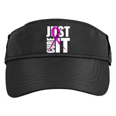 Just Cure It Breast Cancer Awareness Pink Ribbon Adult Drive Performance Visor