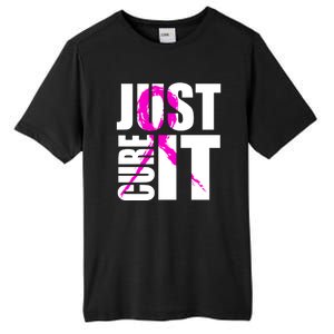 Just Cure It Breast Cancer Awareness Pink Ribbon Tall Fusion ChromaSoft Performance T-Shirt