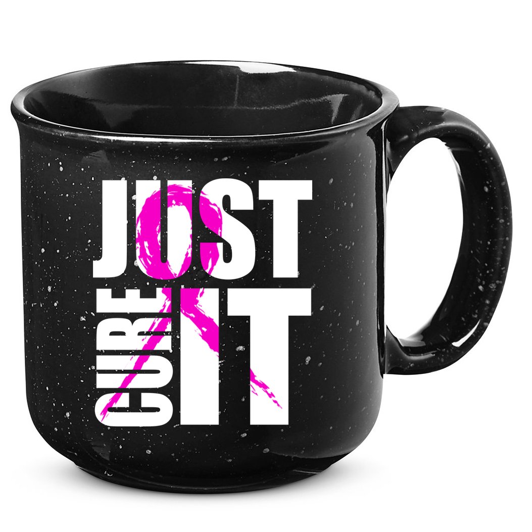 Just Cure It Breast Cancer Awareness Pink Ribbon 15oz Campfire Ceramic Mug