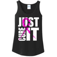 Just Cure It Breast Cancer Awareness Pink Ribbon Ladies Essential Tank