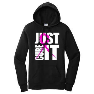 Just Cure It Breast Cancer Awareness Pink Ribbon Women's Pullover Hoodie