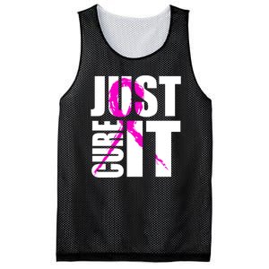 Just Cure It Breast Cancer Awareness Pink Ribbon Mesh Reversible Basketball Jersey Tank