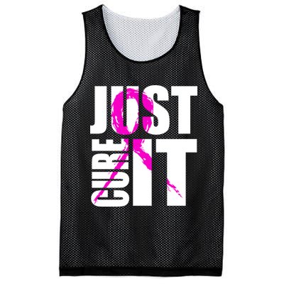 Just Cure It Breast Cancer Awareness Pink Ribbon Mesh Reversible Basketball Jersey Tank