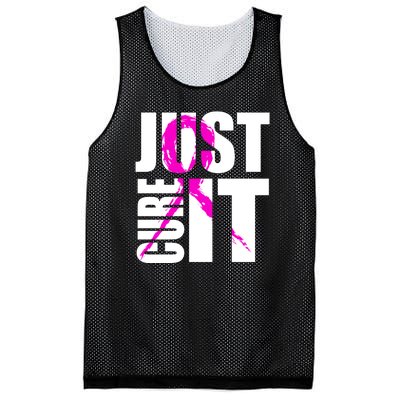 Just Cure It Breast Cancer Awareness Pink Ribbon Mesh Reversible Basketball Jersey Tank