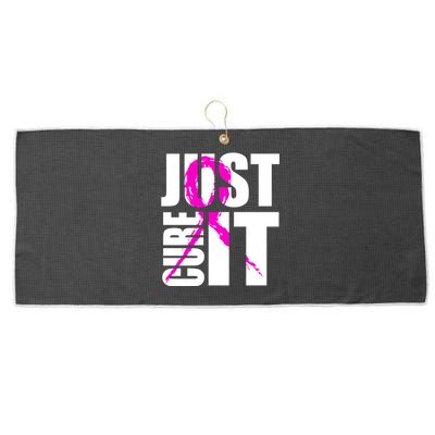 Just Cure It Breast Cancer Awareness Pink Ribbon Large Microfiber Waffle Golf Towel