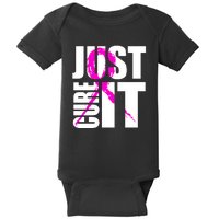 Just Cure It Breast Cancer Awareness Pink Ribbon Baby Bodysuit