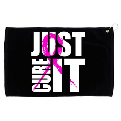 Just Cure It Breast Cancer Awareness Pink Ribbon Grommeted Golf Towel