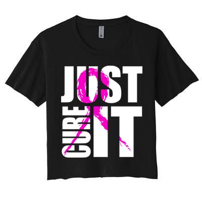 Just Cure It Breast Cancer Awareness Pink Ribbon Crop Top