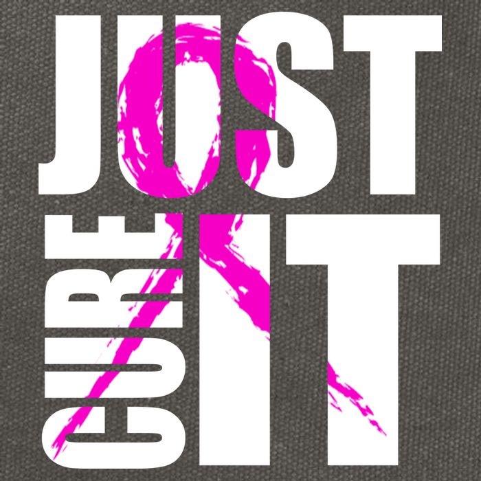 Just Cure It Breast Cancer Awareness Pink Ribbon Cotton Canvas Backpack
