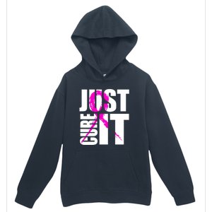 Just Cure It Breast Cancer Awareness Pink Ribbon Urban Pullover Hoodie