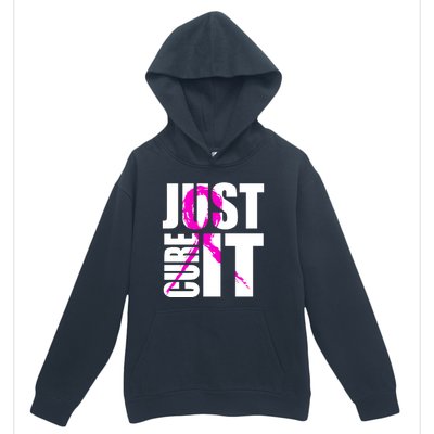 Just Cure It Breast Cancer Awareness Pink Ribbon Urban Pullover Hoodie